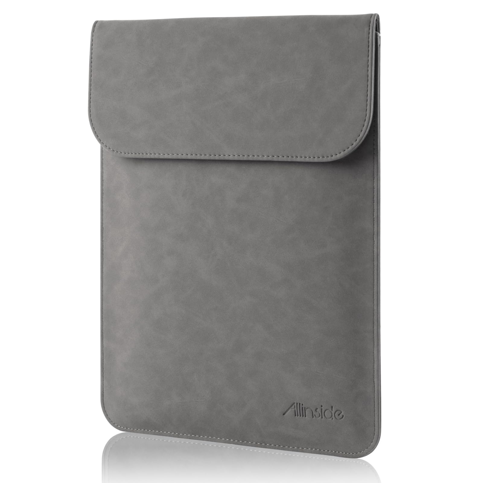 Allinside 13-13.3 inch Laptop Sleeve Case for MacBook Pro 14 2021–2024 (A2918, A2992, A3112, A3401, A3185)/MacBook Air 13 2010-2017/MacBook Pro 13 2010-2015, PU Suede Leather Laptop Case Cover, Gray