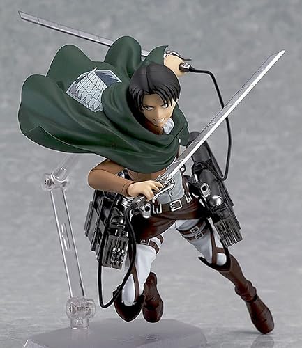 Miniatura 3 de Figura de personaje de anime Attack on Titan Levi Ackerman Acción personaje de PVC juguete con accesorios y articulaciones movibles estatua de 5.9