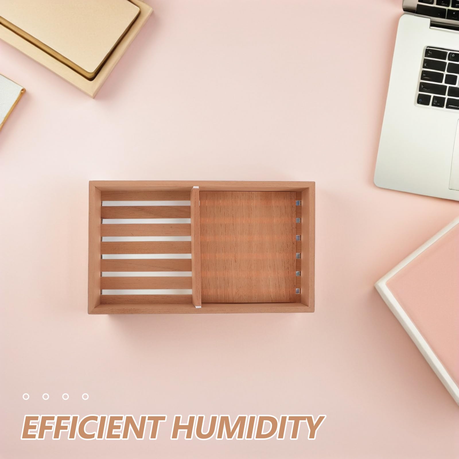 Toyvian Caja Humidor de Madera Aromática Ajustable para Escritorio, Marrón
