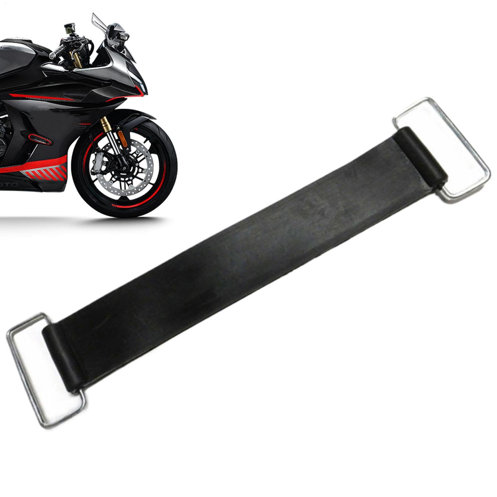 Cinghia di fissaggio per batteria della moto, cinturino in gomma resistente per un montaggio sicuro della batteria, cinghia fissa per batteria per moto, elastico, supporto per batteria, resistente