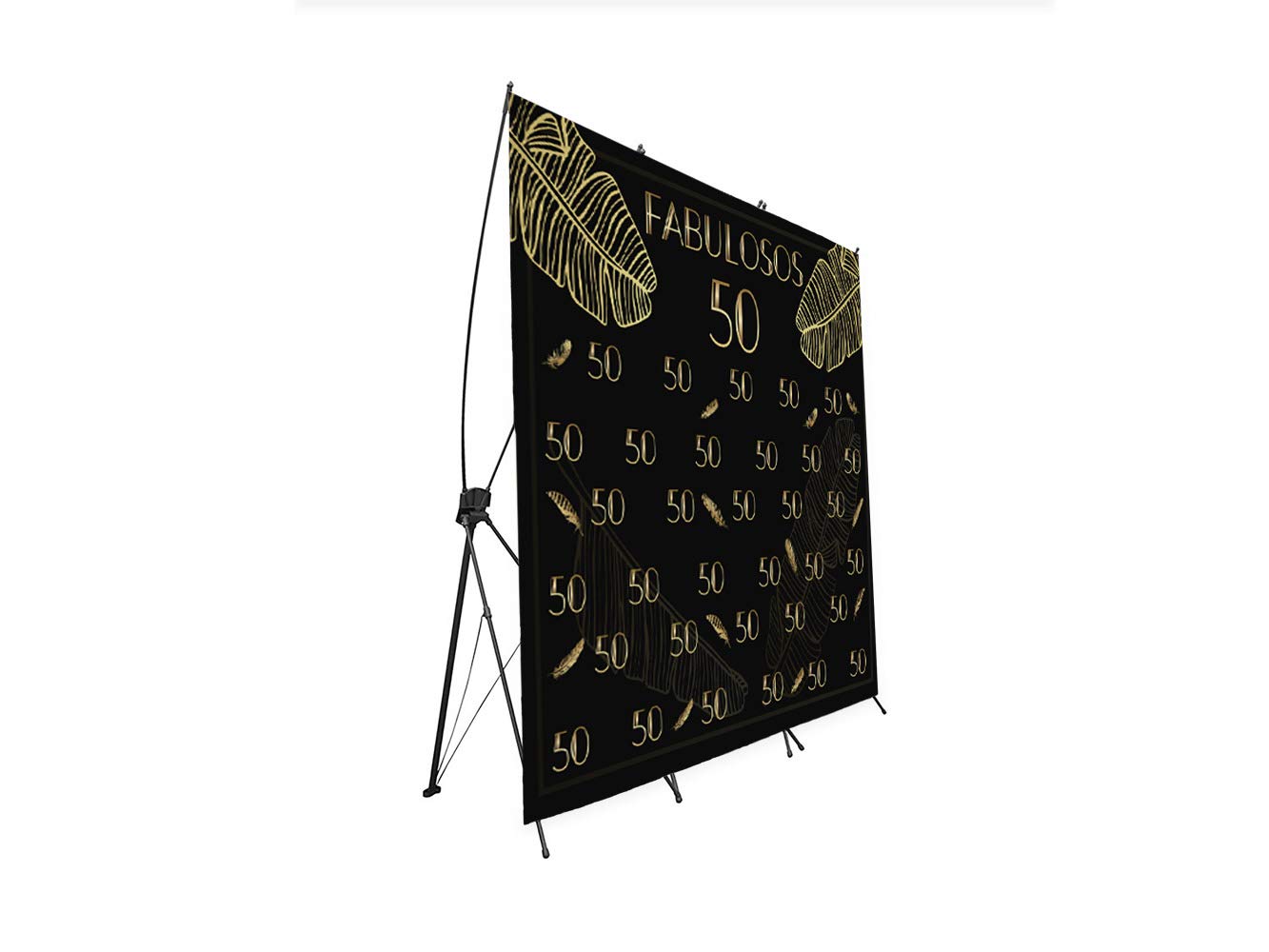 Oedim Photocall X-Banner Extensible 100% Fabulosos 50 | 335x200cm| Regalos para Cumpleaños | Photocall Económico y Original | Ideas para Regalos | Regalos Personalizados de Cumpleaños