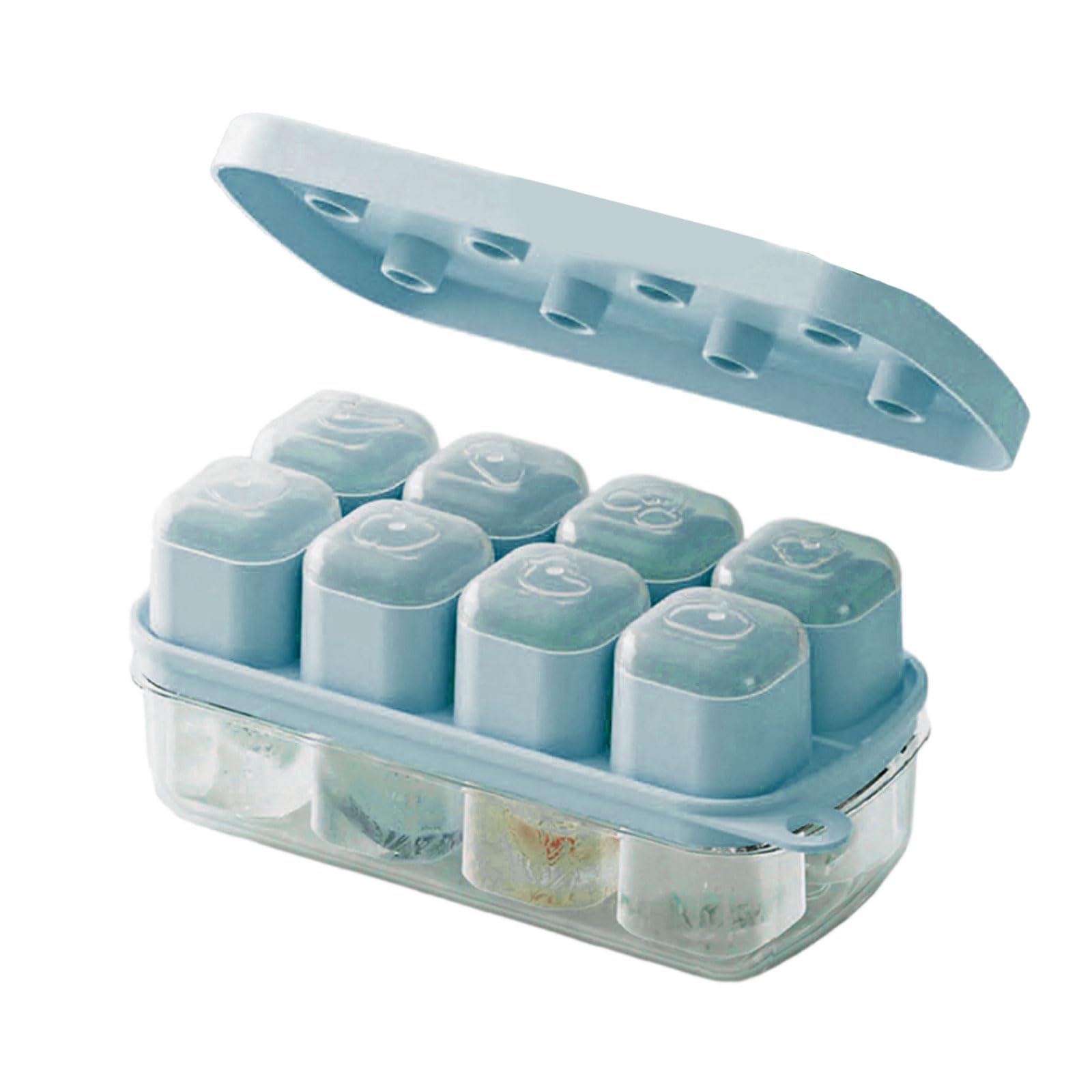 yanwuwa Ice Cubes Tray with Lid for Freezer Cocktails Drink Food Grade Silicone Ice Tray with Lid Cubes