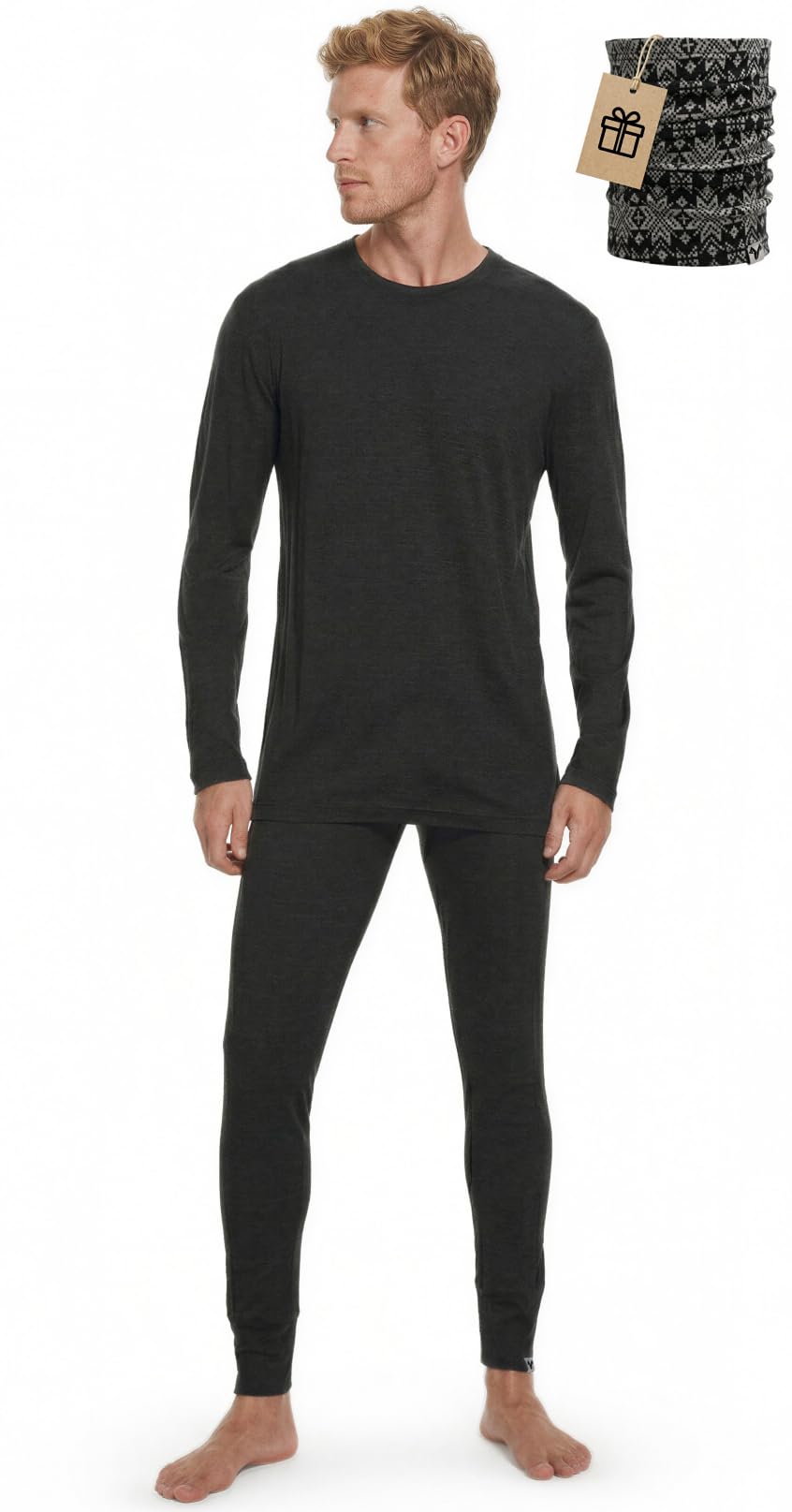 MERINNOVATION Merino Wool Base Layer Set for Men
