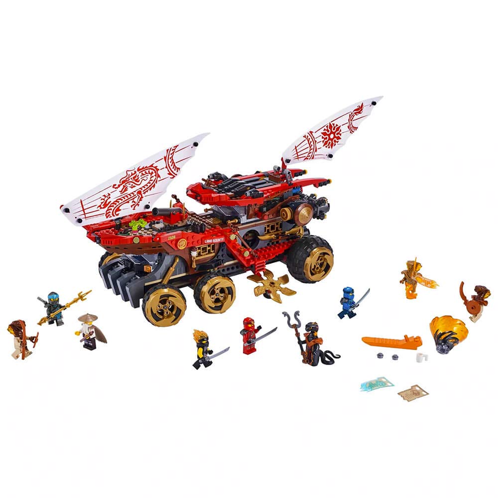 NINJAGO Land Bounty 70677 Toy Truck Building Set with Ninja Minifigures, Popular Action Toy with Two Toy Vehicles and Toy Ninja Weapons for Creative Play (1,178 Pieces)