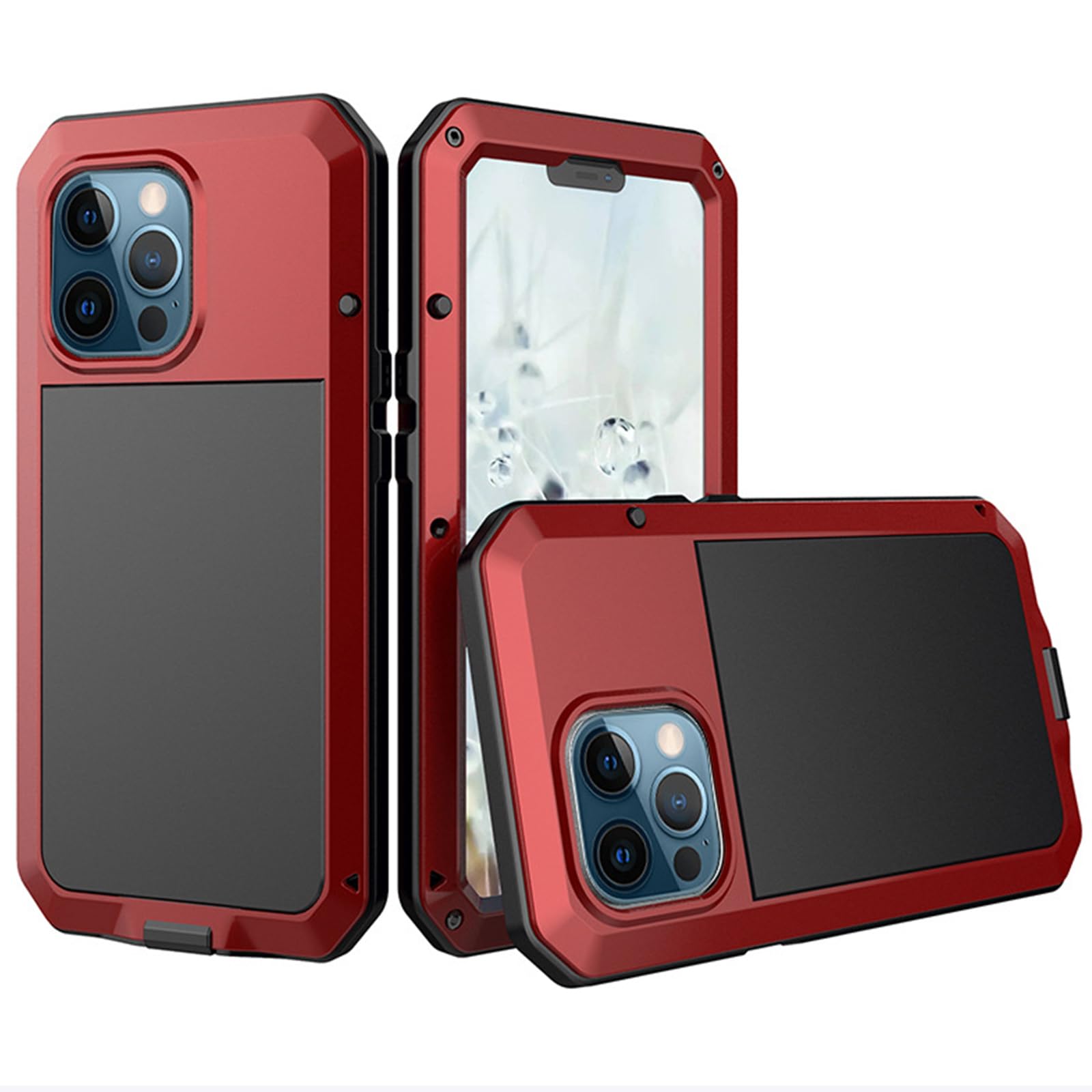 Funda Móvil para iPhone 16 Pro Max/16 Pro/16 plus/16, Trasera Antigolpes Anti-Arañazos Protección Total de La Cámara Sedoso Tacto Suave Cover,Rojo,16
