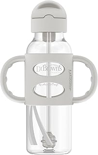 Dr. Brown's Milestones Narrow Sippy Straw Bottle, Spill-Proof with 100% ...
