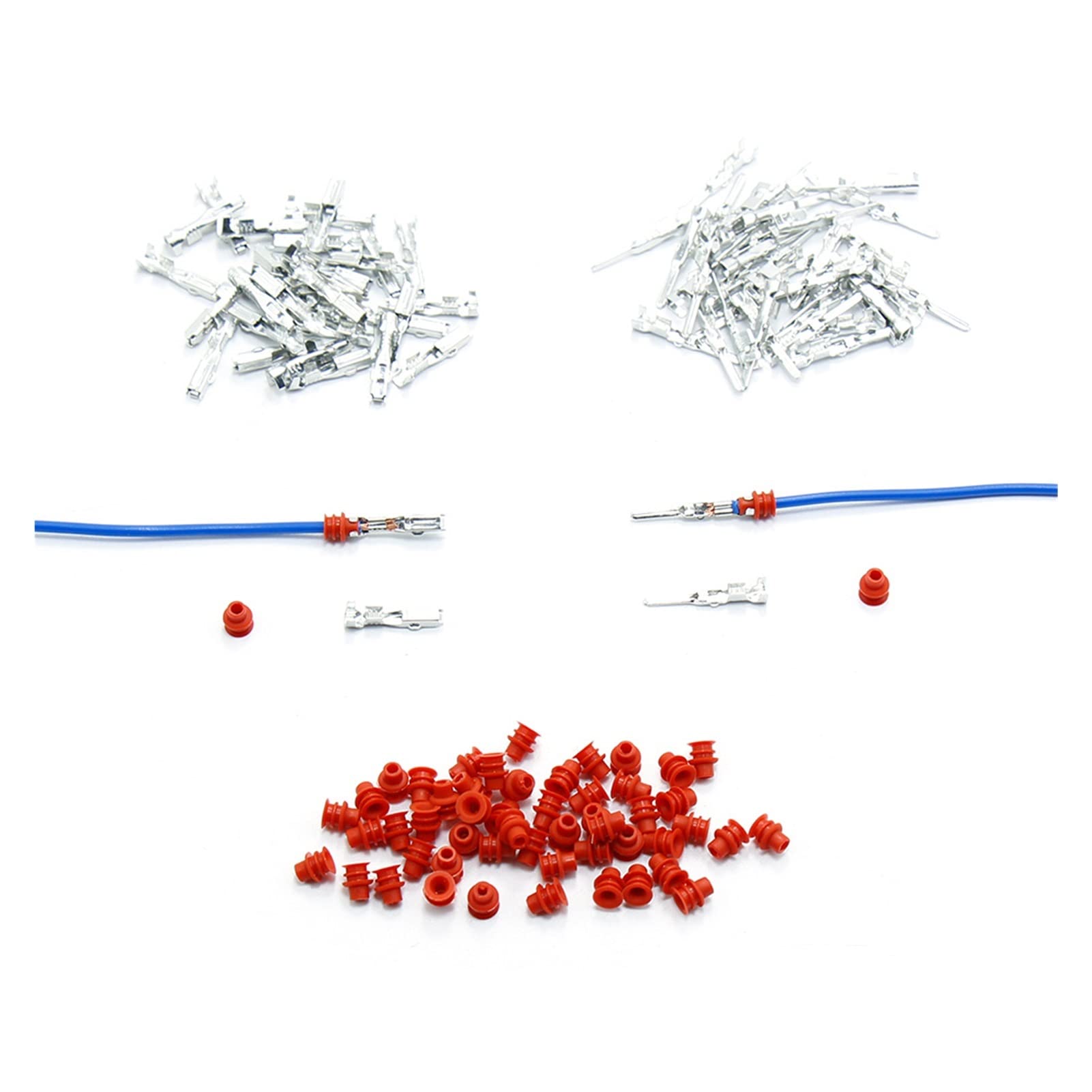 Kit di connettore del cavo elettrico serie da 1,8 mm con guarnizioni in gomma 1/2/4/4/6/8/10/12/16 PIN AUTO Impermeabile Plug Imbracatura(70x16Y 568pcs)