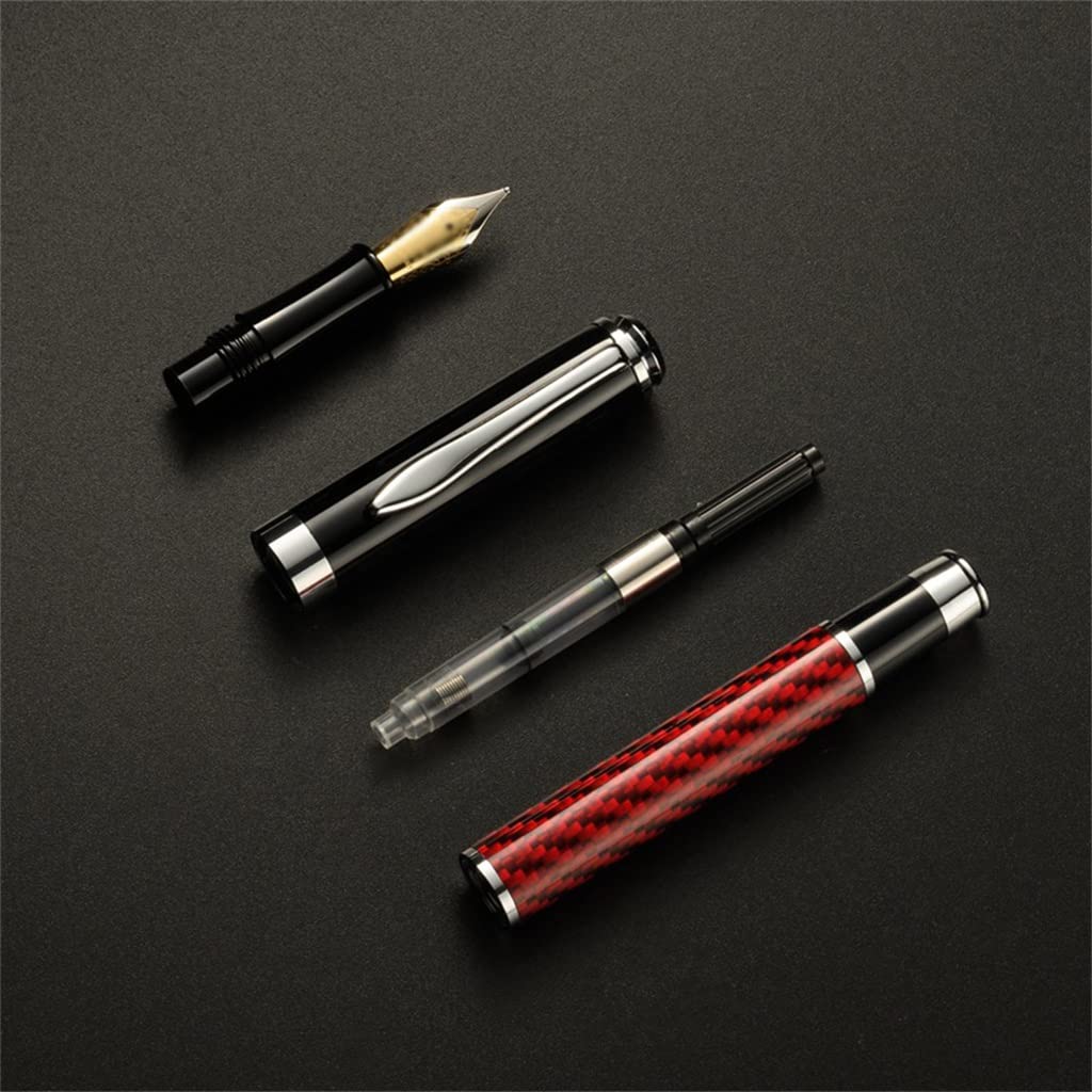 Pluma estilográfica con patrón de fibra de carbono para escribir y firmar suministros de papelería de oficina