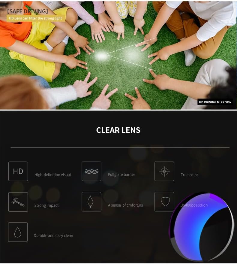 Miniatura 8 de Swanoble UV400 2 - Lentes de sol deportivos para niños y niñas, para ciclismo, tenis, jóvenes, béisbol, para edades de 6 a 15 años