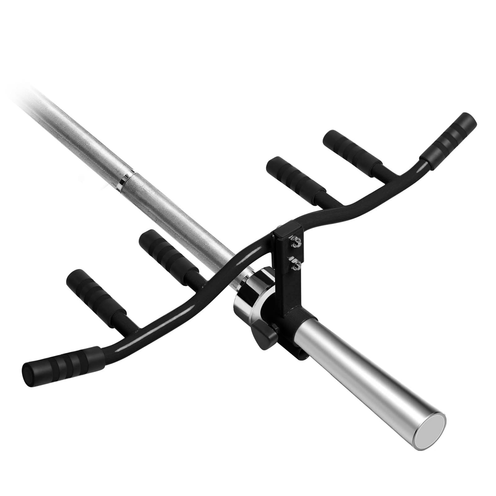 PLBBJH T Bar Row Attachment for Barbell, Large Landmine Handle Fits 1" or 2" Barbell Bar, Home Gym Back Muscles Exercise Equipment (Orange)