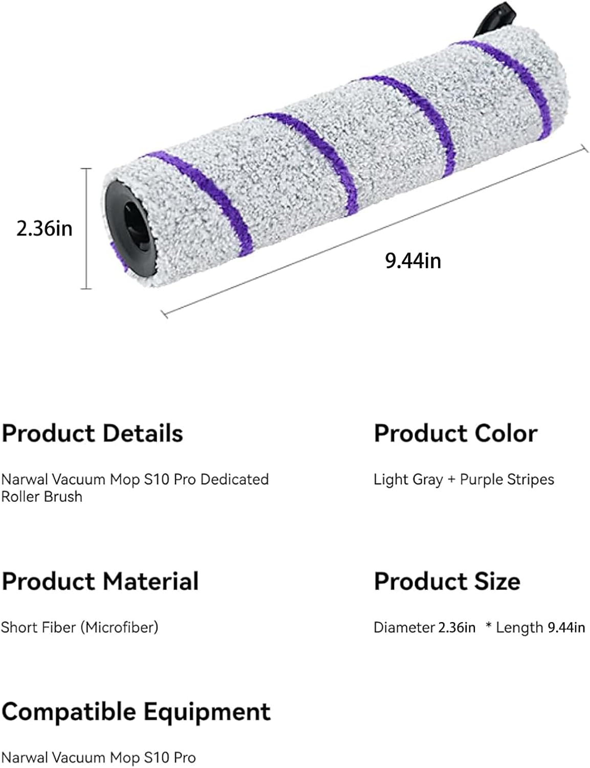 2 Pack Replacement Brush Roller Compatible with NARWAL S10 Pro Wet Dry Cordless Vacuum