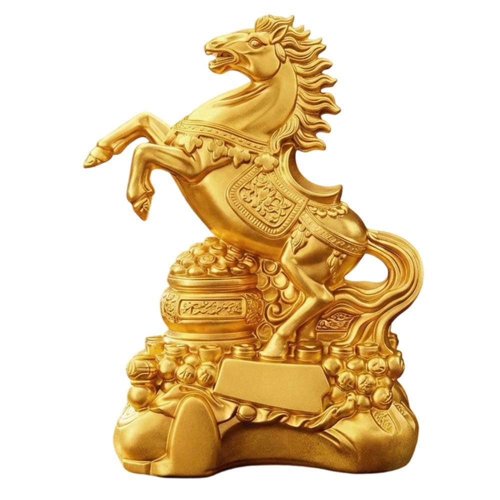 Chinese New Year Horse Statue 2026 New Golden Horse Figurine Decoration for Luck Wealth Perfect for Your Home