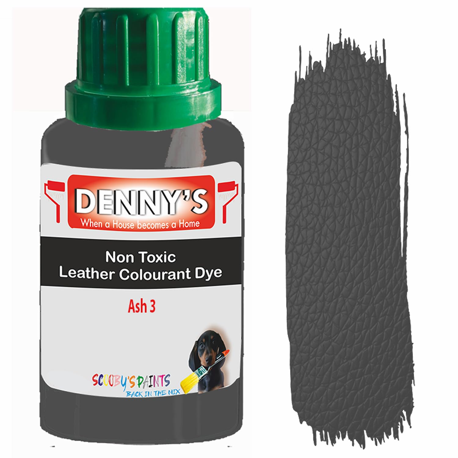 All in One Leather Colourant Self Seal Leather Dye Repair Paint for Furniture, Sofas, Car Seats (Ash 3, 250ml Bottle)