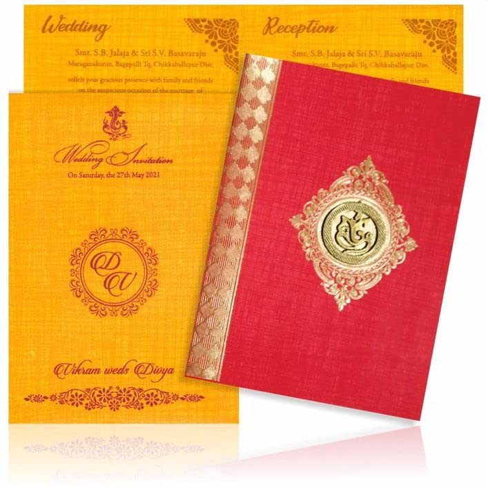 King Of Cards Orange Contra Red Left Border Moorthi 23.00X16.00 Cm (Set of 50)