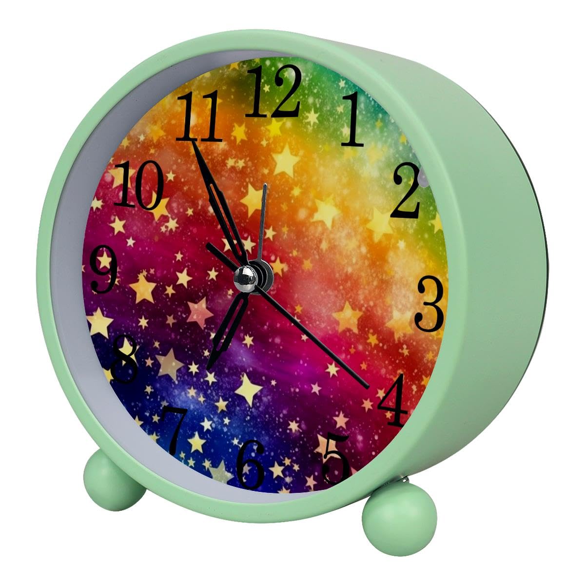 Luoweisi Alarm Clock Rainbow, Silent Non-Ticking with Night Light