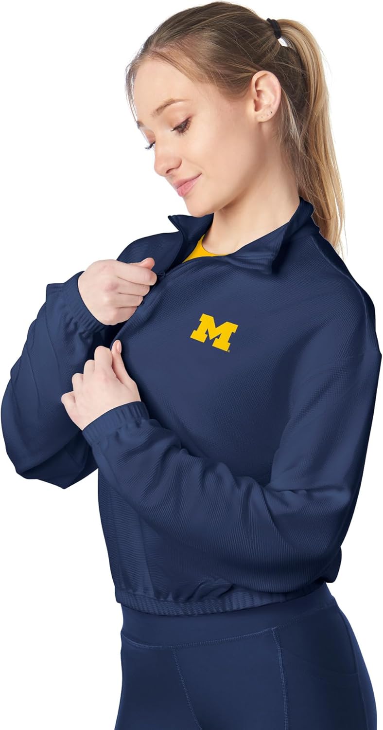 CERTO NCAA Quarter Zip Cropped Pullover, Long Sleeve Sweatshirt - Image 2