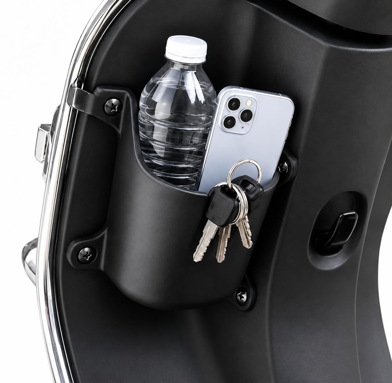 Front Glove Box for Activa | Mobile & Bottle Storage Pocket Wallet & Keys | | ABS Plastic Build, Water & Dust Resistant, Easy to Install, Holds Phone & Bottle, Pre-Drilled Mounting-image-34