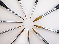 Vista 2 de Kolinsky Sable Watercolor Brushes, 10pcs Sable Detail Paint Brush Set Will Keep a Fine Tip Point and Spring for Watercolor Acrylic Gouache