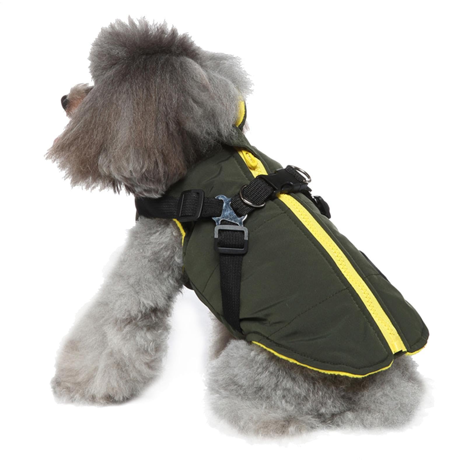 Waterproof Dog Coat With Harness, Adjustable Reflective pet dogs Harness Vest Winter Puppy Clothes With Chest Strap, Warm Coats & Jackets For Small Medium Large Dogs Winter Warm XS-2XL