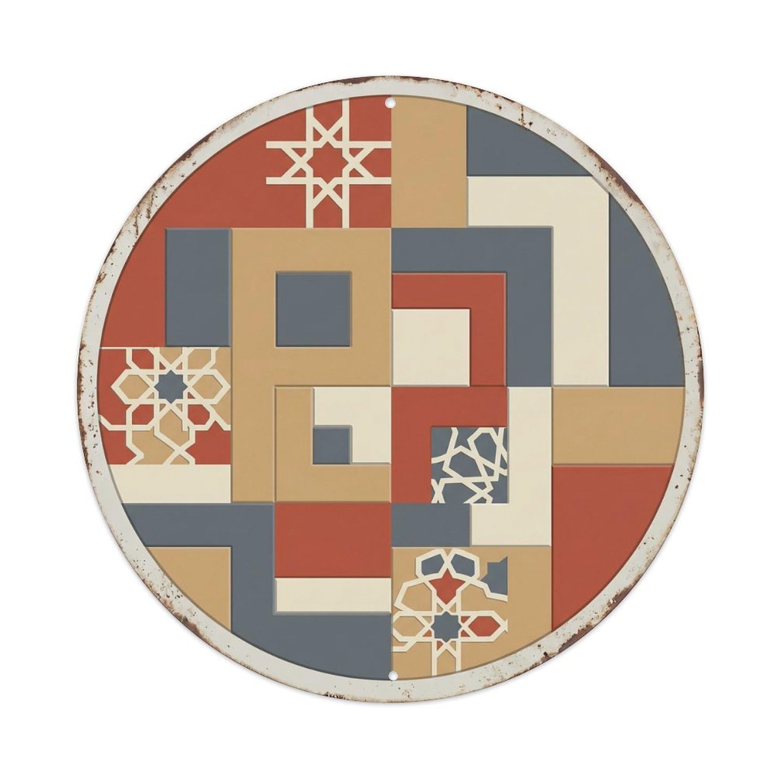 Granada Geometric Fortress Travel Metal Tin Sign
