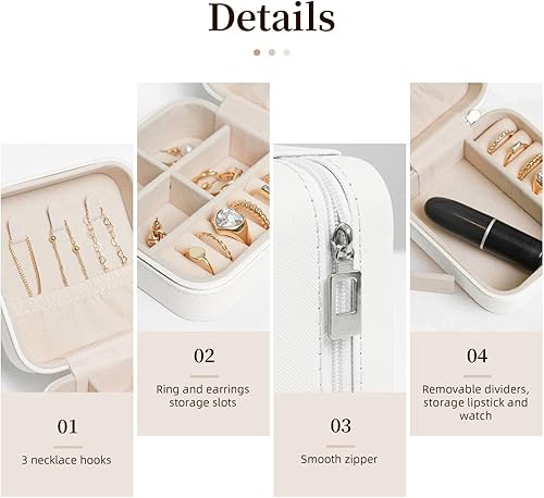 Miniatura 3 de Retro Cool Camera Collection Bolsa de almacenamiento de joyería impresa,Caja de joyería de cuero PU,Estuche de almacenamiento de viaje Regalo