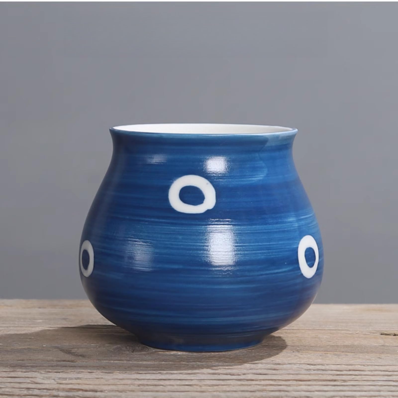 Pot de fleurs rétro en céramique fait main 7.9cm