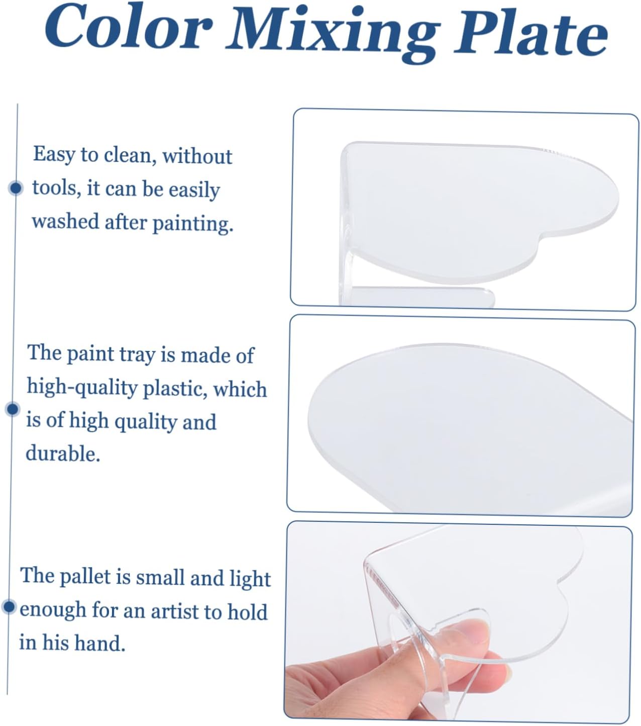 DOITOOL 2pcs Acrylic Painting Pallets for Mixing and Pigment Storage Easy to Clean and Portable Trays for Artists Students and Crafts