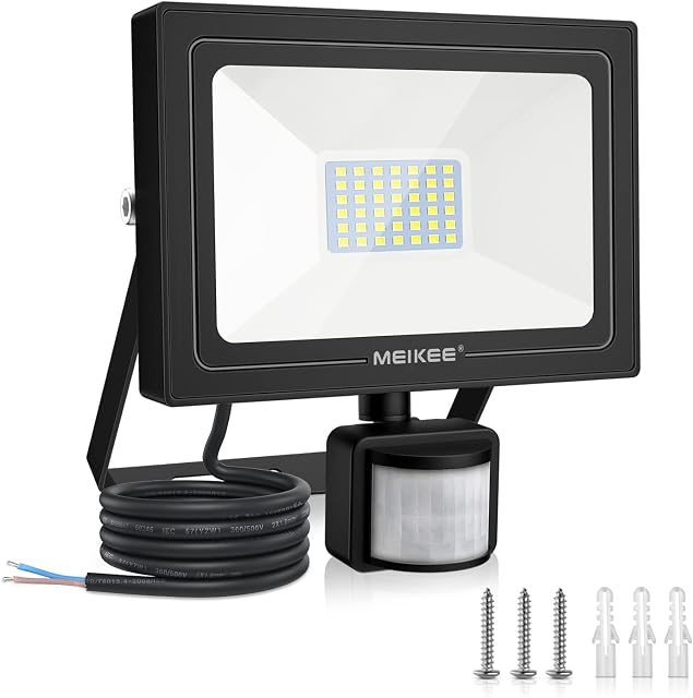 MEIKEE Security Lights with Motion Sensor 35w Led Sensor Outdoor Lights IP66 Waterproof Security Lighting Super Bright LED PIR Floodlight for Garden, Car Park, Daylight White