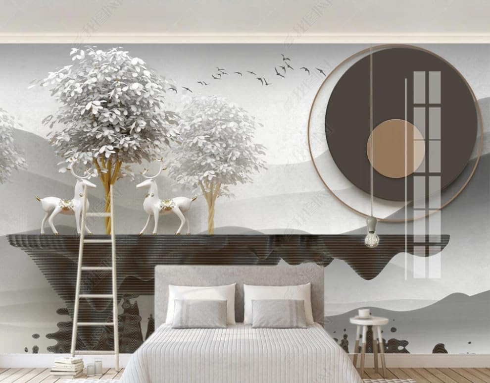 Papier peint intissé arbre de richesse poster géant mural salon chambre 200x140cm