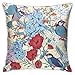 Retro Sommer Blumenvögel Wurfkissenbezug Dekoratives quadratisches Kissenbezug 18 "x18 Kissenbezug Wohnkultur