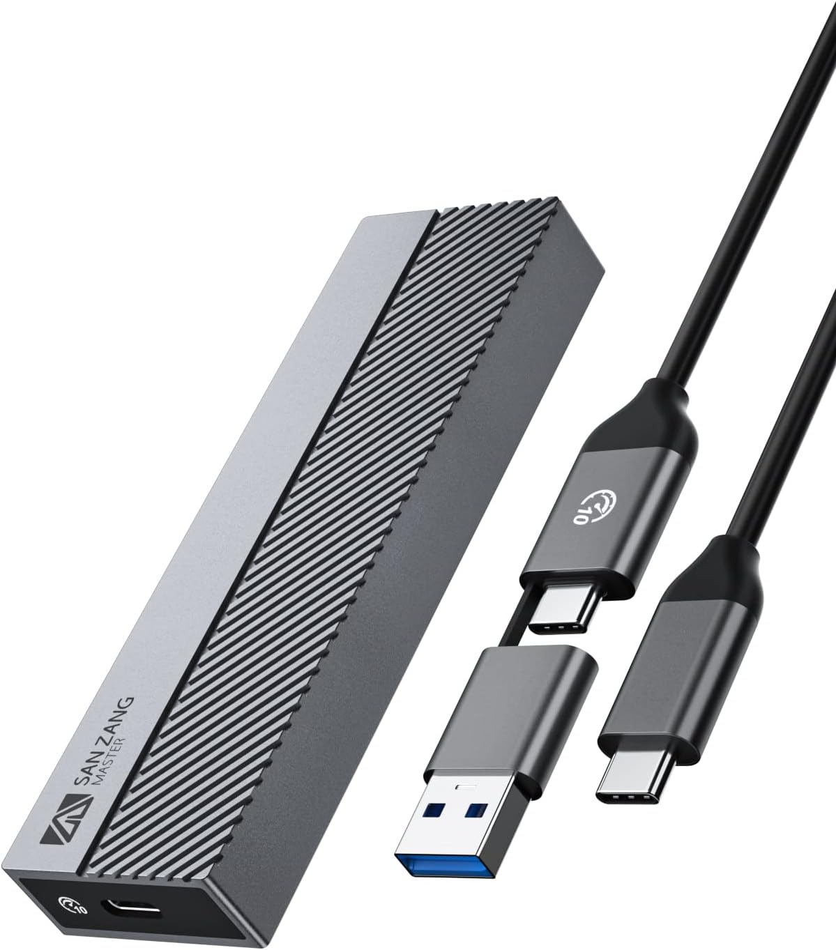 Inateck NVMe M.2 USB 3.2 Festplattengehäuse mit Kühlkissen 10 Gbps , unterstützt M.2 SATA B+M