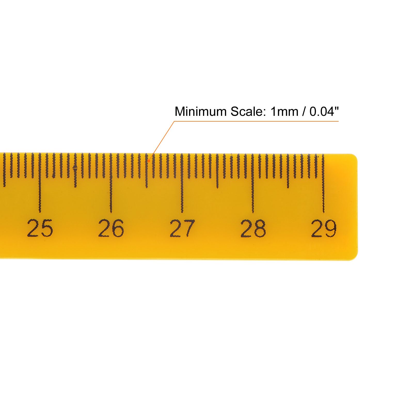 HARFINGTON Regla magnética para pizarra blanca, 29 cm, regla recta para pizarra blanca, herramientas de medición de oficina, color amarillo