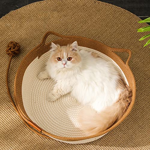 Fenteer Placa arranhadora tecida à mão, sofá-cama, arranhador para gatos, Cama de gato de corda de v