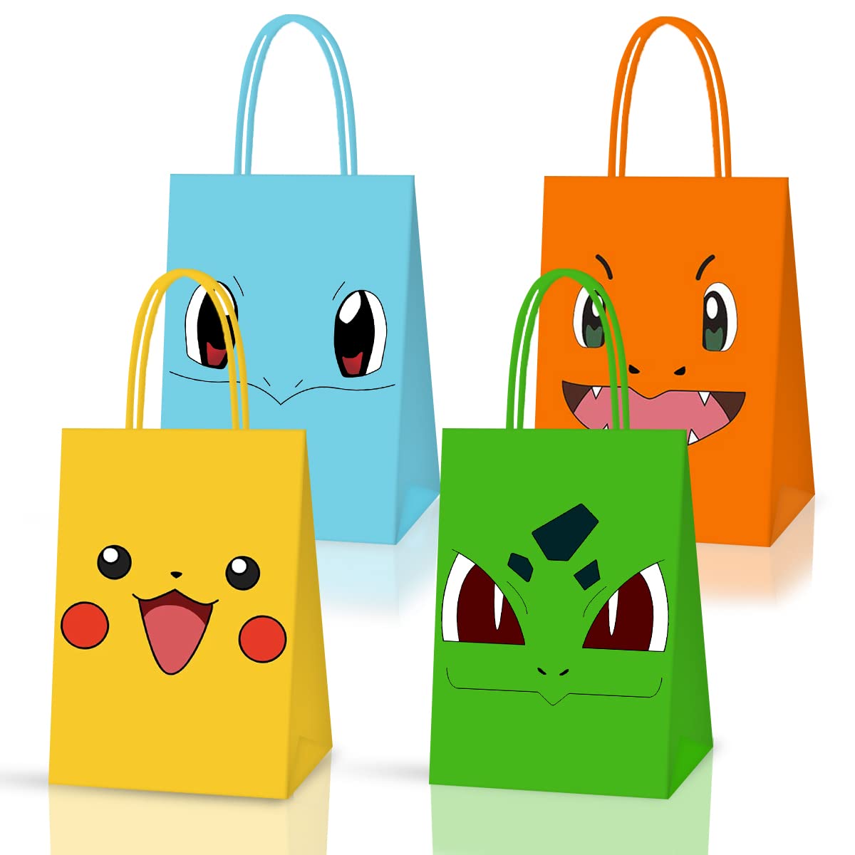 Amazon.com: 16 Pieces Gift Bags- 4 Colors Party Favor Bags With Handles,  Small Gift Bags For Birthday, Party Supplies And Gifts, Birthday Party  Paper Gift Bags For Pocket Monster,Candy Snack Goodie Bags
