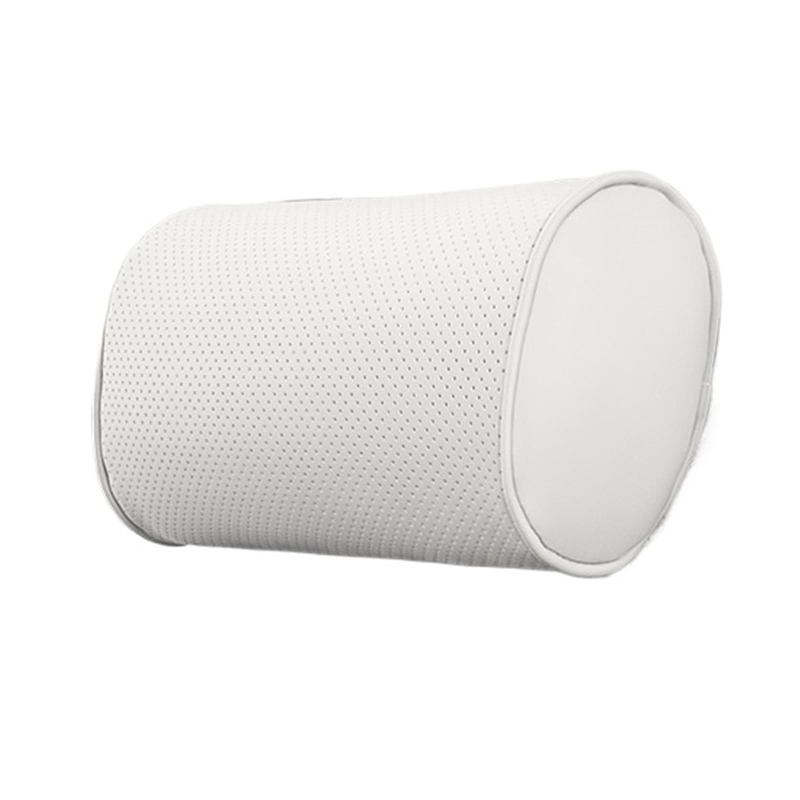 Reposacabezas y juego lumbar coche, almohada cuero para el cuello, almohada soporte para la cintura coche(White Pillow)