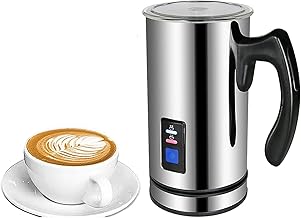 Máquina de espuma de leite de aço inoxidável, vaporizador de leite elétrico quente e frio fabricante de espuma de leite, fabricante automático de espuma para café, cappuccino e macchiato