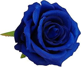 Anawakia Lot de 10 têtes de fleurs artificielles - 9 cm - Bleues