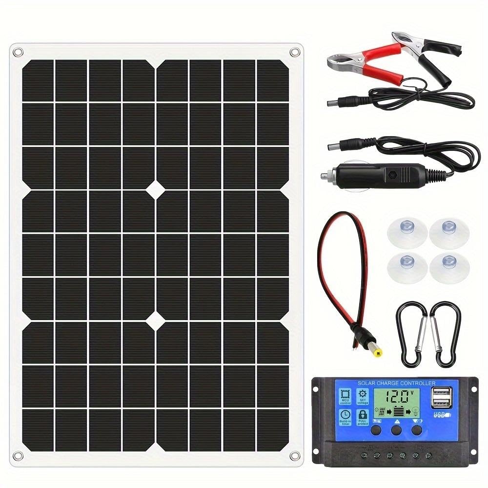 Portable Solar Panel Kit with Solar Charge Controller for Car RV Fishing-image-24