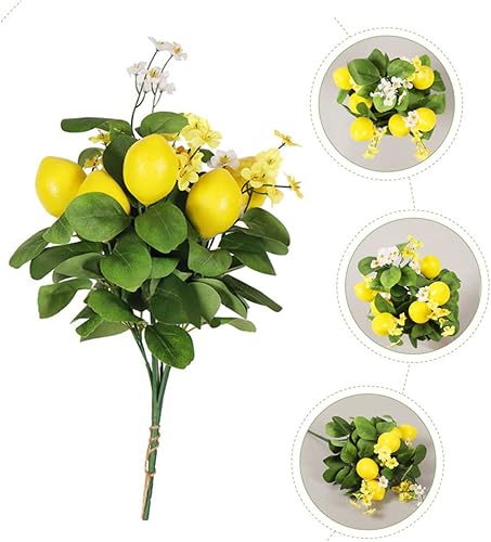 Miniatura 5 de flores artificiales ramo limón flores artificiales decoración flores artificiales rodajas de limón banquete al aire libre rama de limón hojas
