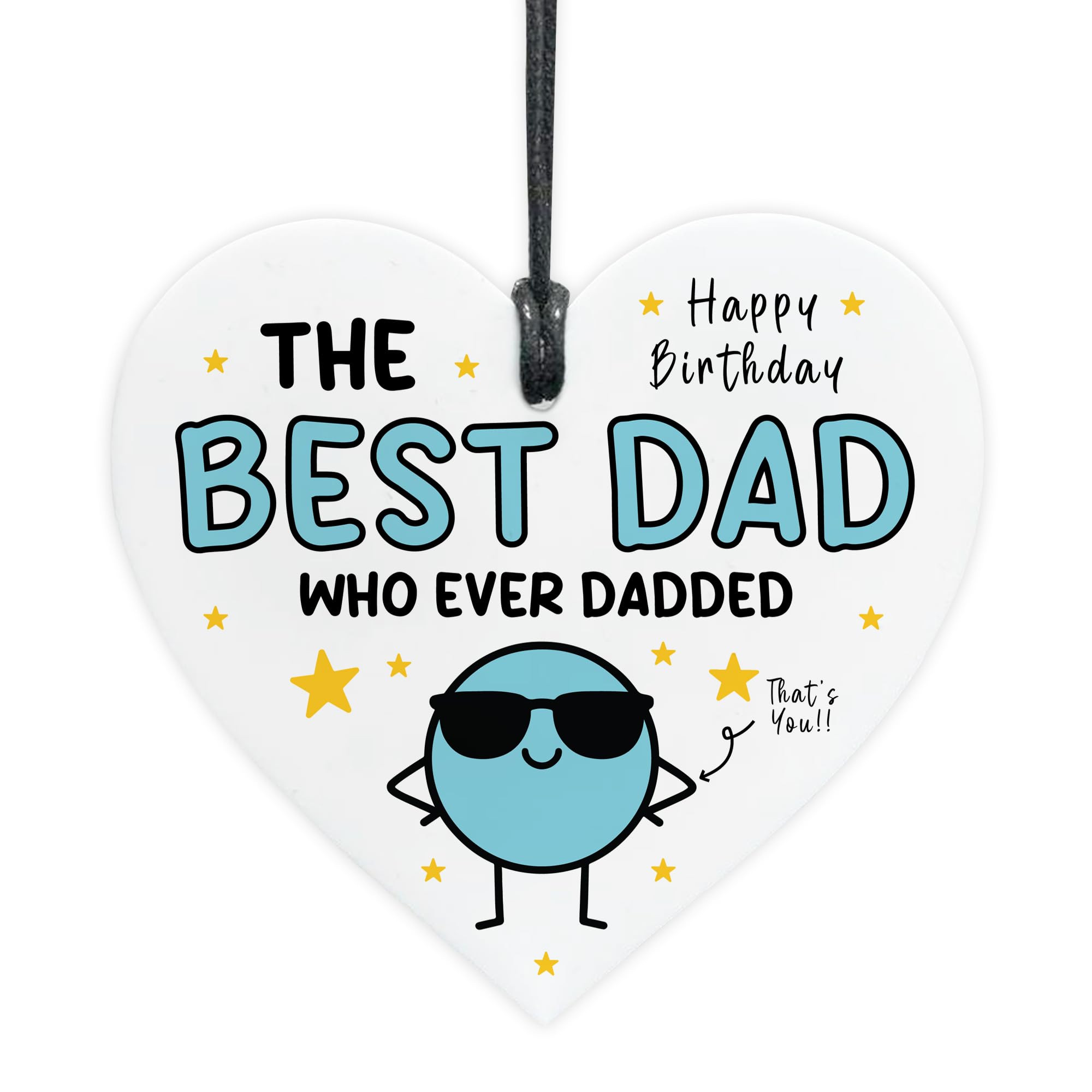 Red Ocean Birthday Gift For Dad BEST DAD Whoever Dadded Funny Gift From Daughter Son For Him Keepsake Hanging Acrylic Heart