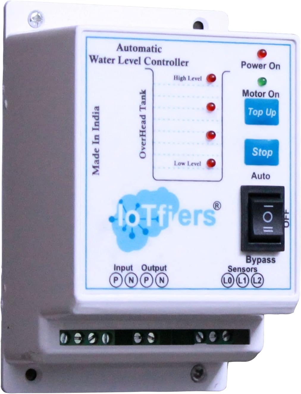 IoTfiers Fully Automatic Water Level Controller with Level Indicator (5 SS Sensors Included)
