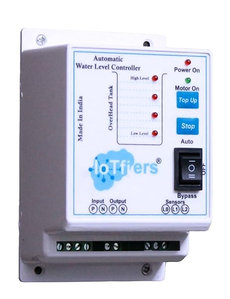 IoTfiers Fully Automatic Water Level Controller with Level Indicator (5 SS Sensors Included)