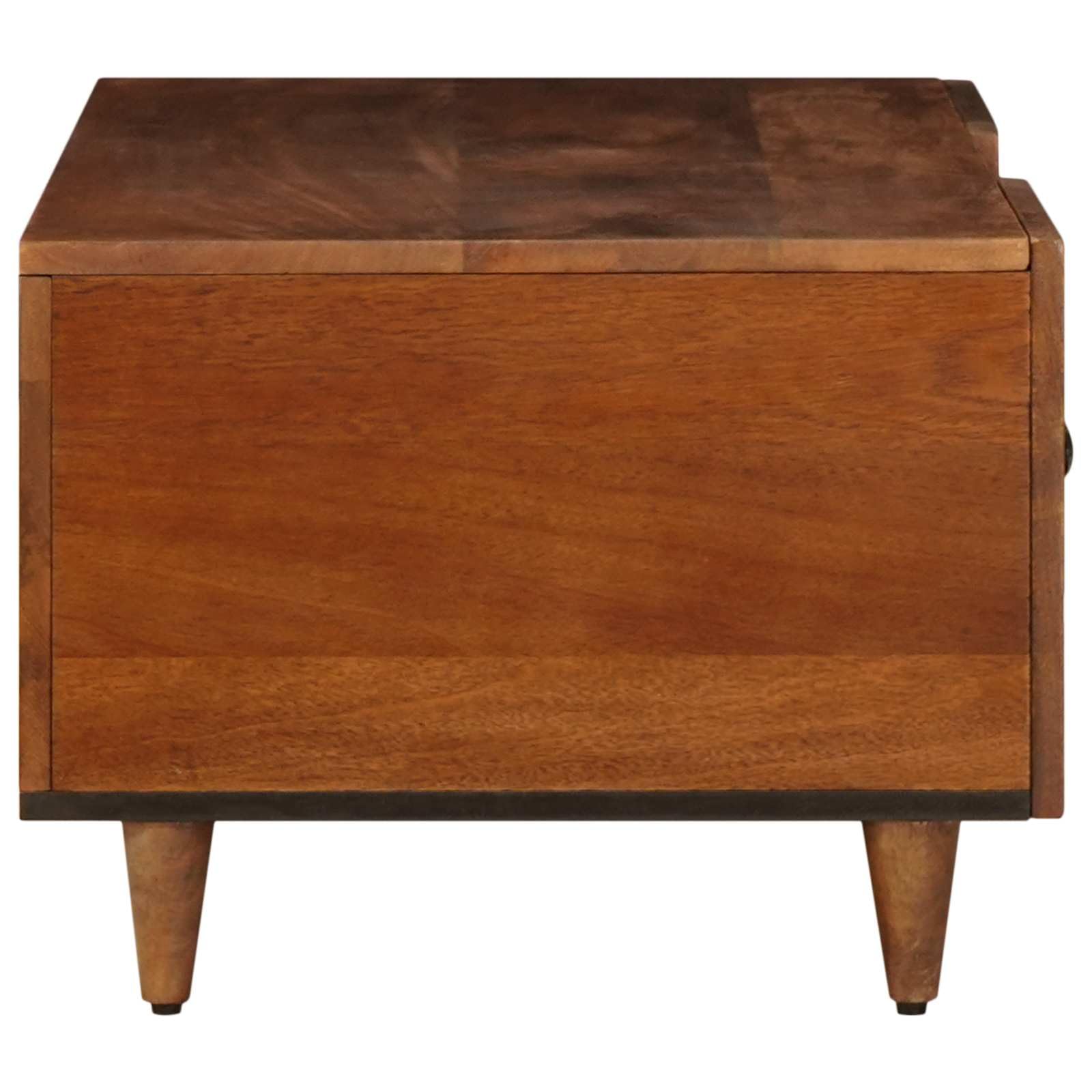 Stolik kawowy z litego drewna mango, brązowy, 100 x 54 x 40 cm, z miejscem do przechowywania, zawiasy drzwiowe, wszechstronny, trwały, nowoczesny design, idealny do salonu, stolika