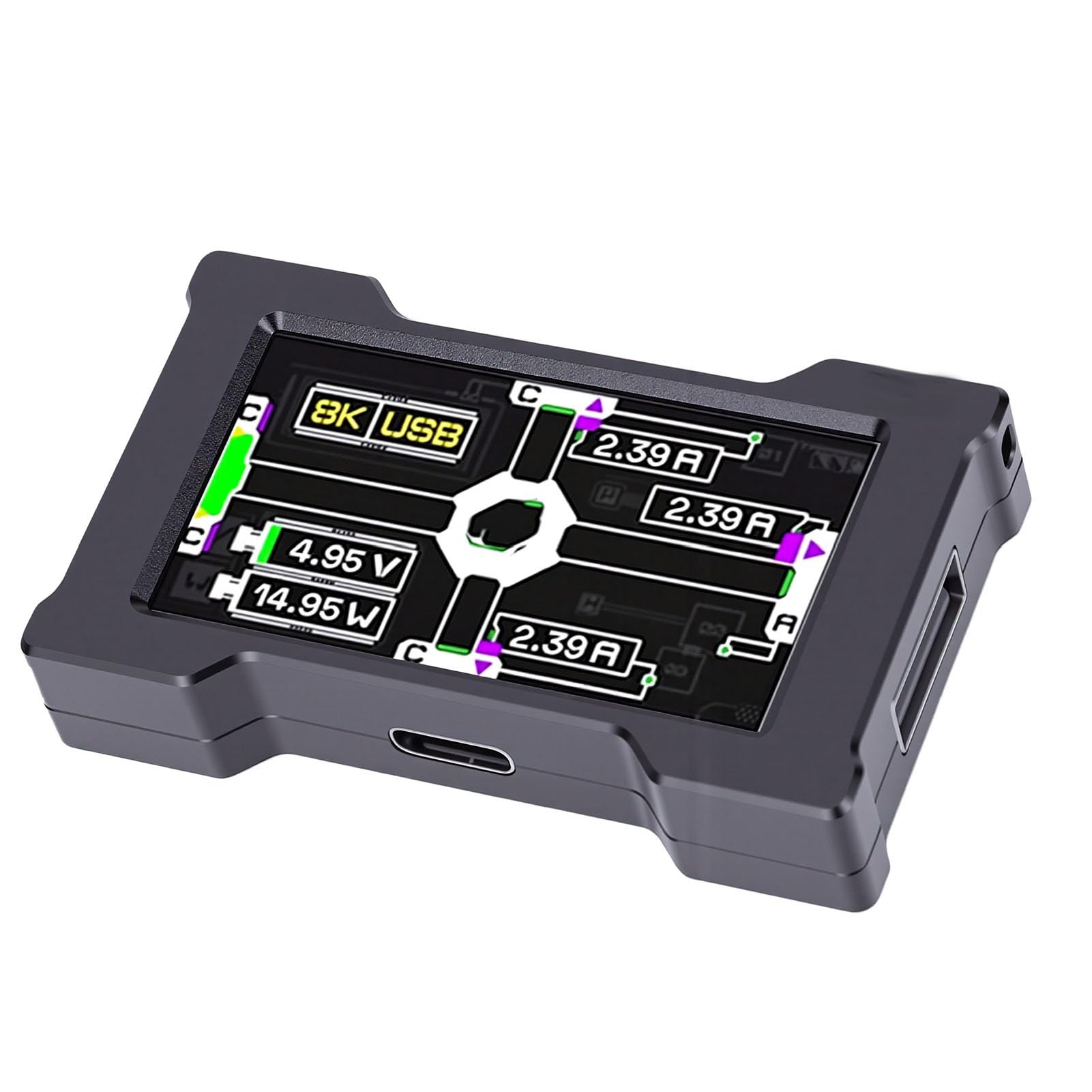 Sxhlseller Koncentrator USB C z Wieloma Portami i Wyświetlaczem (BLACK)