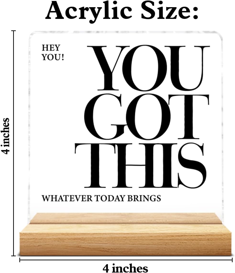 Inspirational Office Home Desk Decor, You Got This Clear Acrylic Desk Decorative Sign, Motivational Gifts for Coworker Employee Boss Friend image 2