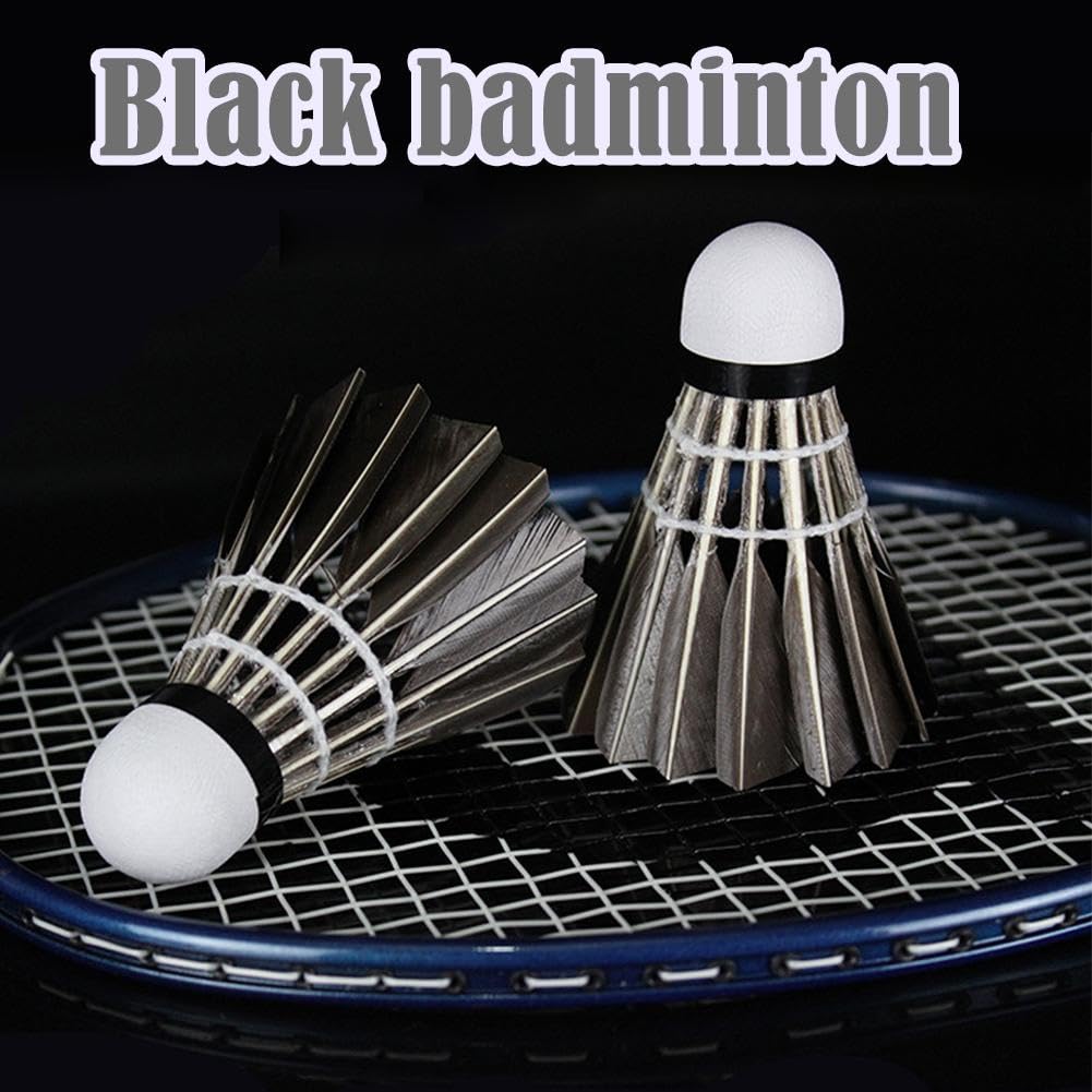 Volani da badminton, in piuma d'oca ad alta stabilità, per allenamento e sport, design durevole e ad alta velocità per giochi interni ed esterni, confezione da 12
