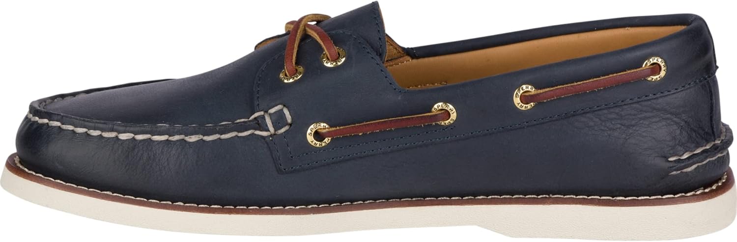 Sperry Men's Gold Cup Authentic Original 2-Eye Boat Shoe, Navy/Brown, 10.5