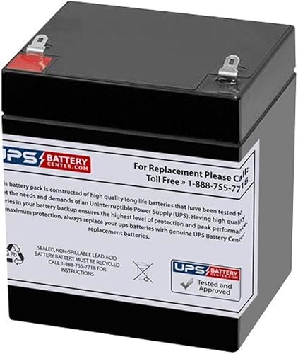 UPSBatteryCenter - Batería de repuesto para generador Firman 3300 vatios W03083 - 12 V 5 Ah, terminales F1