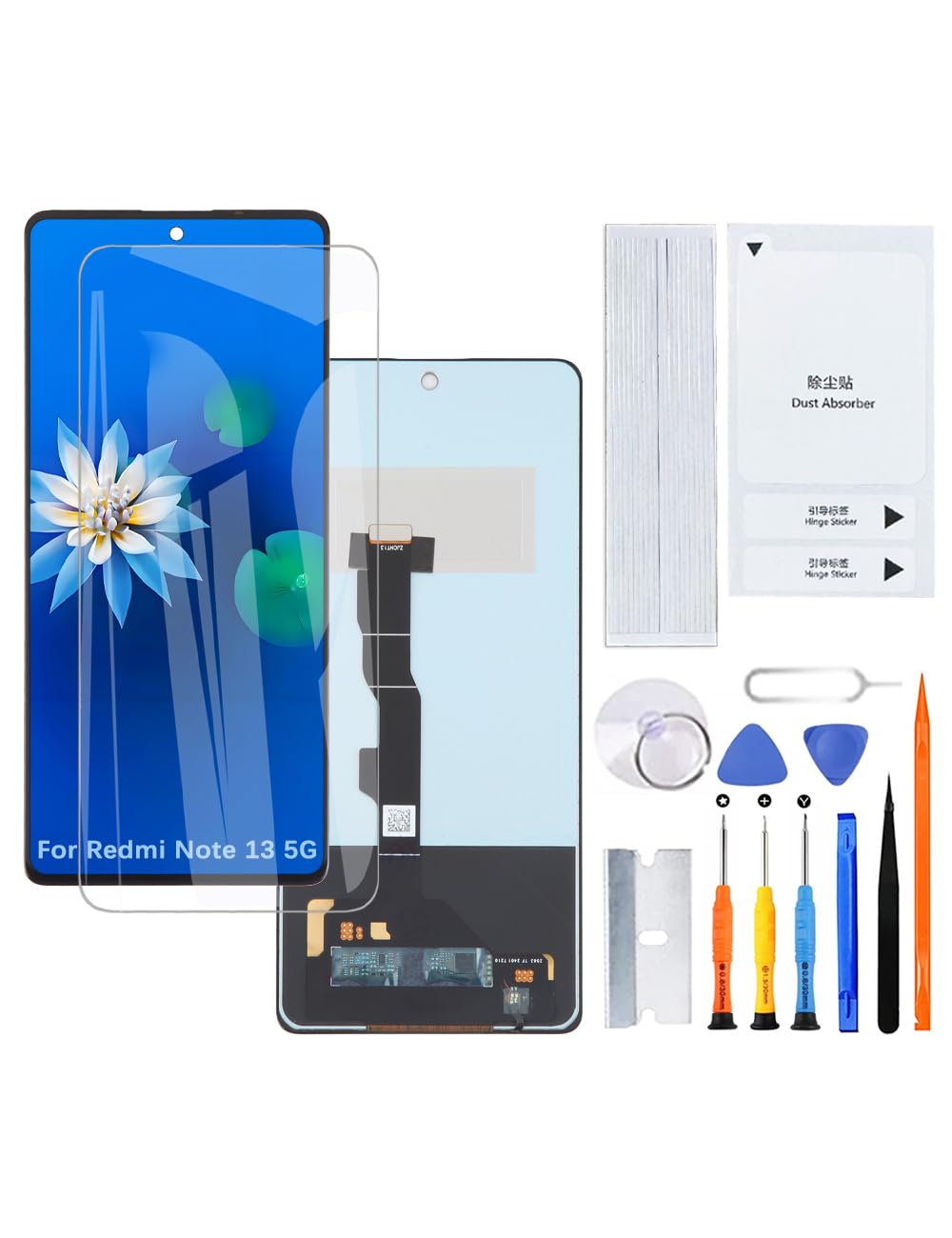 H&LYCYJ Pantalla de visualización para Xiaomi Redmi Note 13 5G TFT 2312DRAABG 2312DRAABI Reemplazo de pantalla LCD con kit