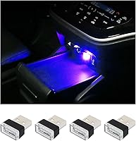 Vista 14 de Augeny 4 lámparas LED USB para el interior del automóvil, luz nocturna de decoración USB enchufable, kit de iluminación ambiental portátil